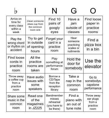 Ara Music Arts Bingo Card