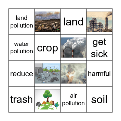 Pollution Problems Bingo Card