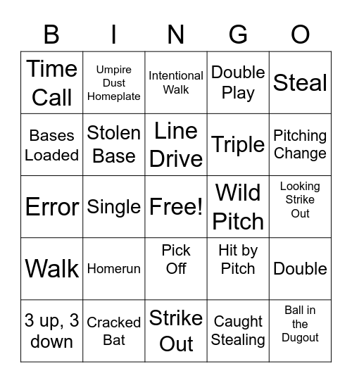 Baseball-Bingo Card