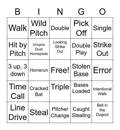 Baseball-Bingo Card