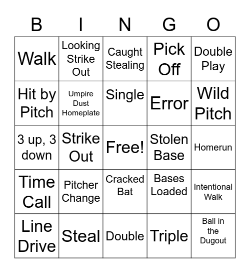 Baseball-Bingo Card