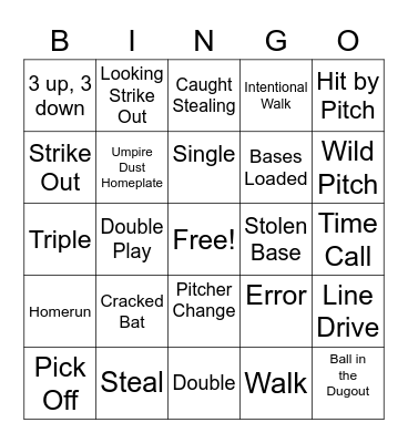 Baseball-Bingo Card