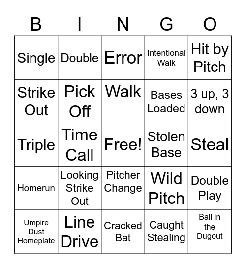 Baseball-Bingo Card