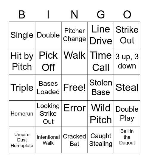 Baseball-Bingo Card