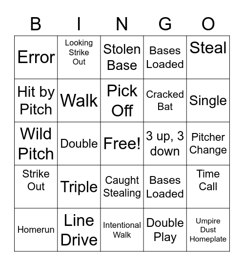 Baseball-Bingo Card