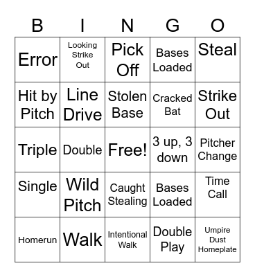 Baseball-Bingo Card