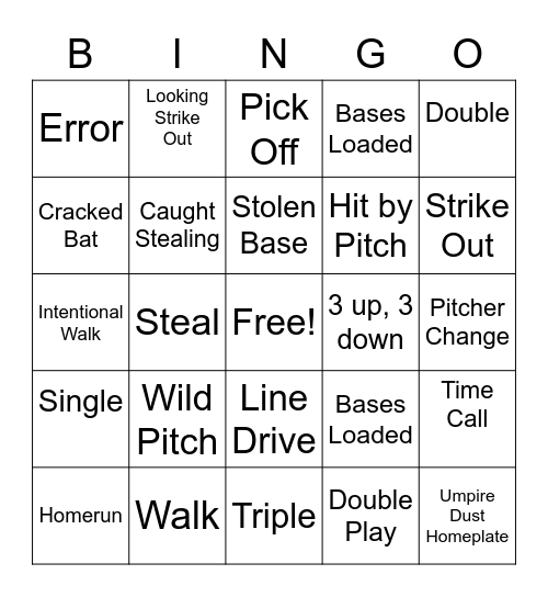 Baseball-Bingo Card