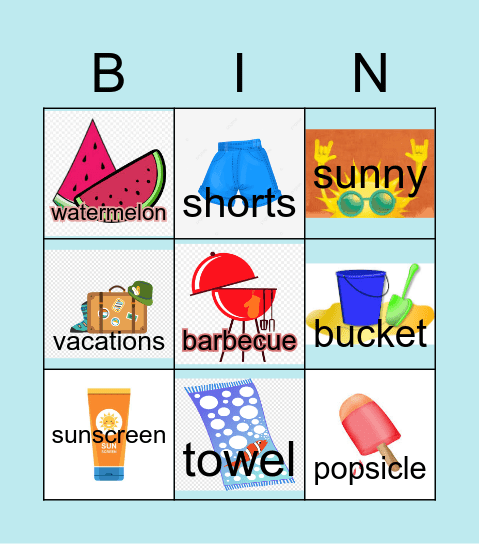 SUMMER- BINGO MS ROCIO Bingo Card