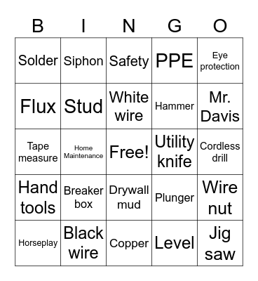 Shop Bingo Card