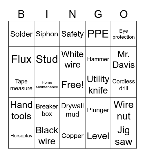 Shop Bingo Card