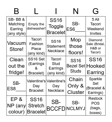 Flagship BLING-O Bingo Card