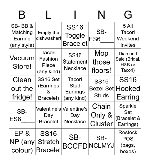 Flagship BLING-O Bingo Card