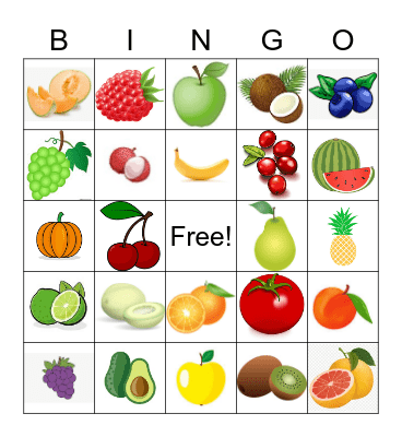 Les Fruits Bingo Card