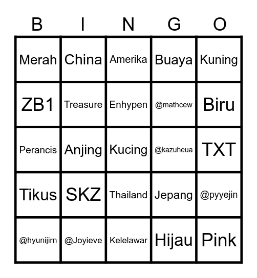 Papan Bingo Card