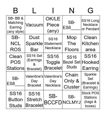 Midtown BLING-O Bingo Card