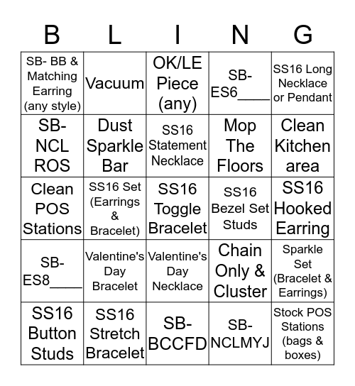 Midtown BLING-O Bingo Card