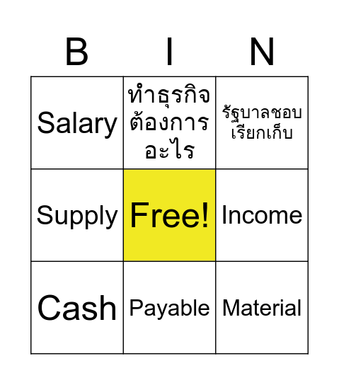 Accounting Bingo Card