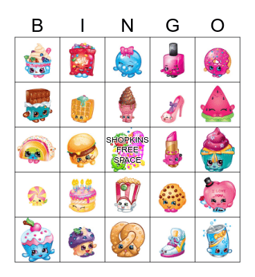 Shopkins Bingo Card