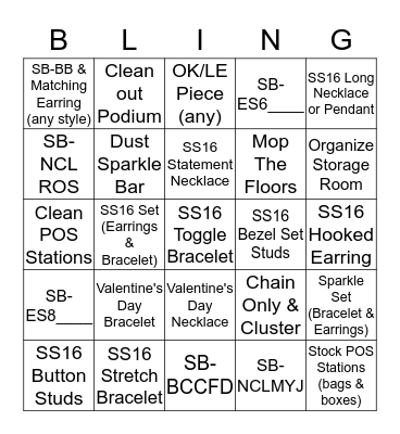 YEG BLING-O Bingo Card