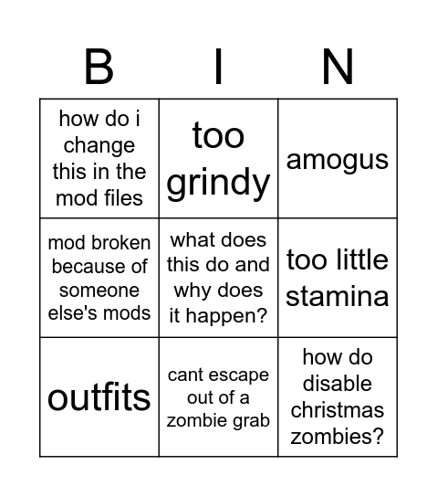 Night Runner nexus comment section Bingo Card