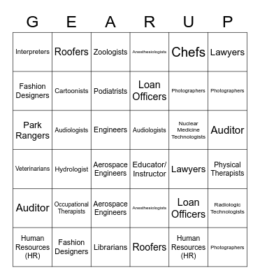 Career Terms Bingo Card