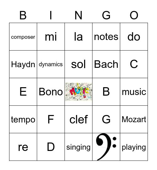 End-of-the-Year Music Bingo Card