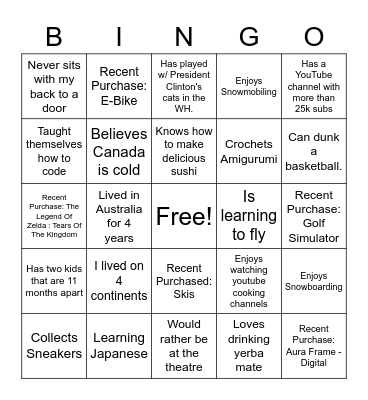 May 15 Cohort Bingo Card