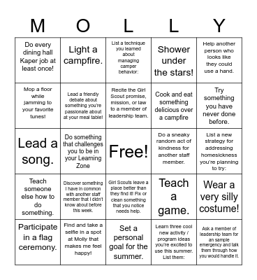 Molly Lauman Bingo Card