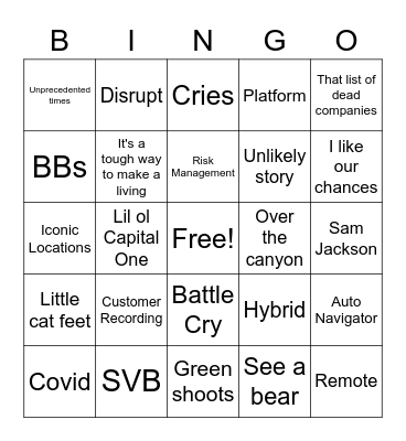 P&P Bingo Card