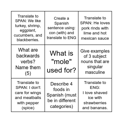 DGP Bingo Card