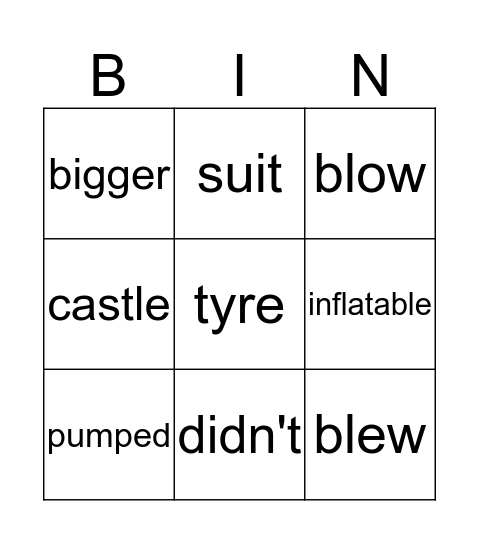 Blow Up Bingo Card