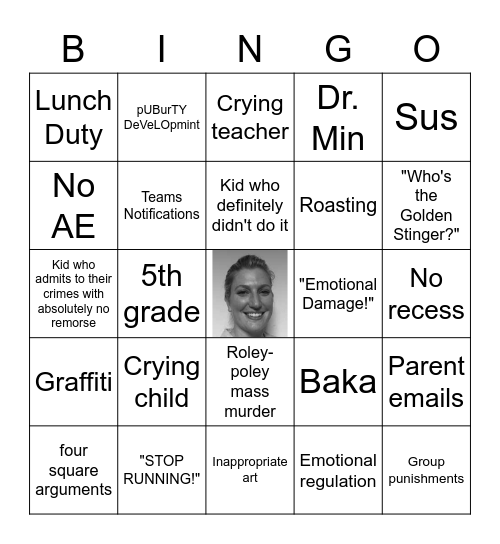 Ms. Sutherlin Bingo Card