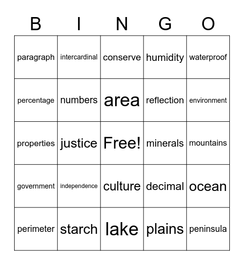 Level 7 Bingo Card