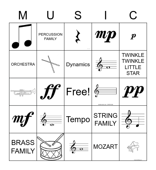 Music! Bingo Card