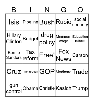Dylan's Bingo Card