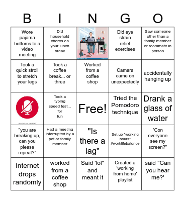 Remote Work Bingo! Bingo Card