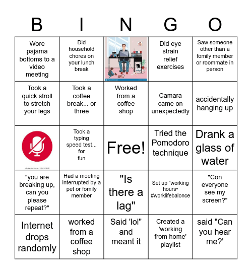 Remote Work Bingo! Bingo Card