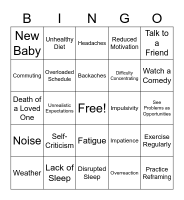 Safety Bingo Card