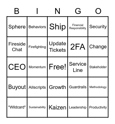 IT Division Bingo Card