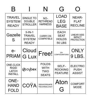 Cybex Bingo Card