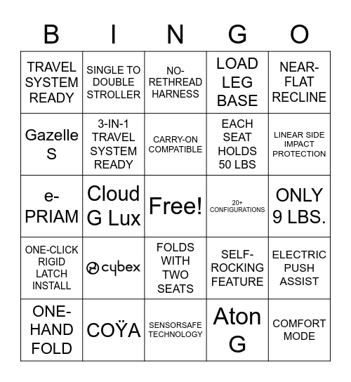 Cybex Bingo Card