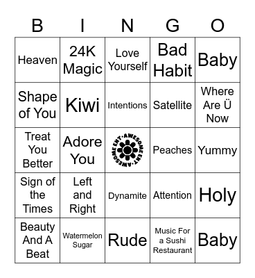 BEIBER+STYLES+MORE Bingo Card