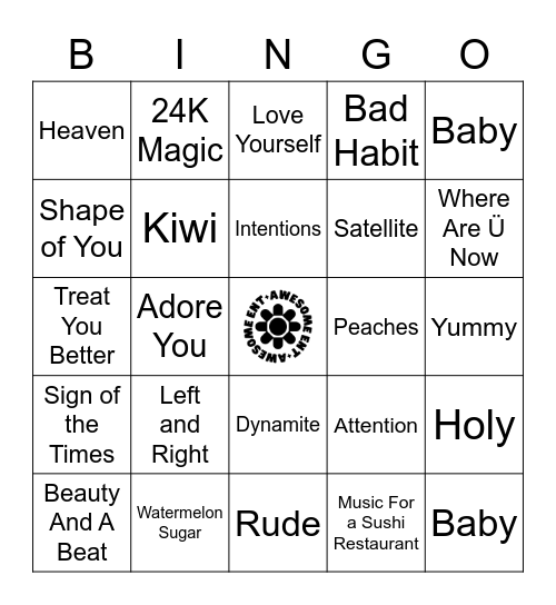 BEIBER+STYLES+MORE Bingo Card