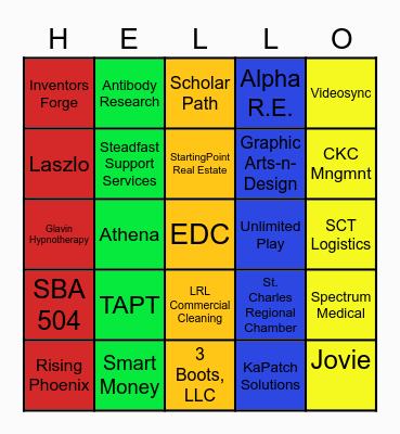 TENANT HELLO BINGO Card