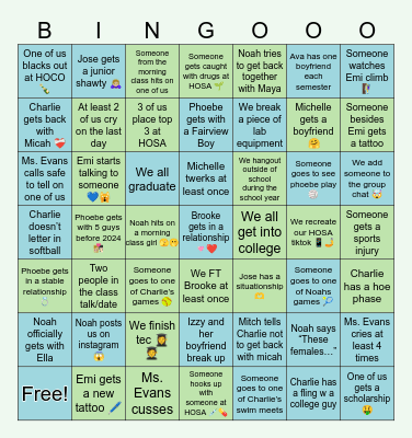 23-24 Biomed predictions Bingo Card