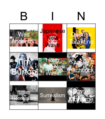 Auteurs and Style Bingo Card
