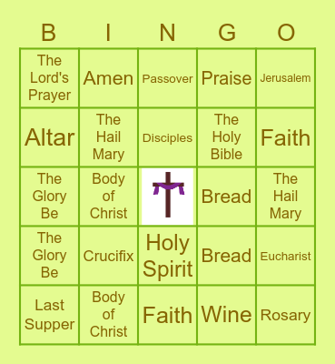 FIRST HOLY COMMUNION Bingo Card