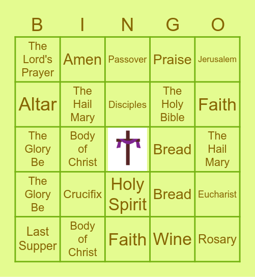 FIRST HOLY COMMUNION Bingo Card