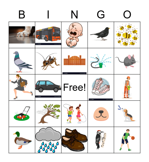 Walking with our Senses Bingo Card