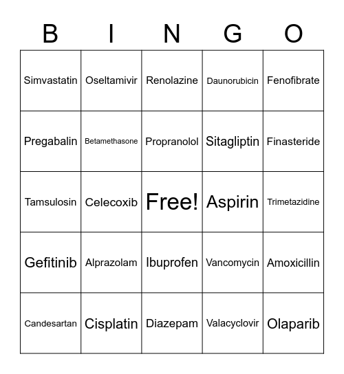 CUHK PHARMACY GRADUATION DINNER "BINGO" Bingo Card